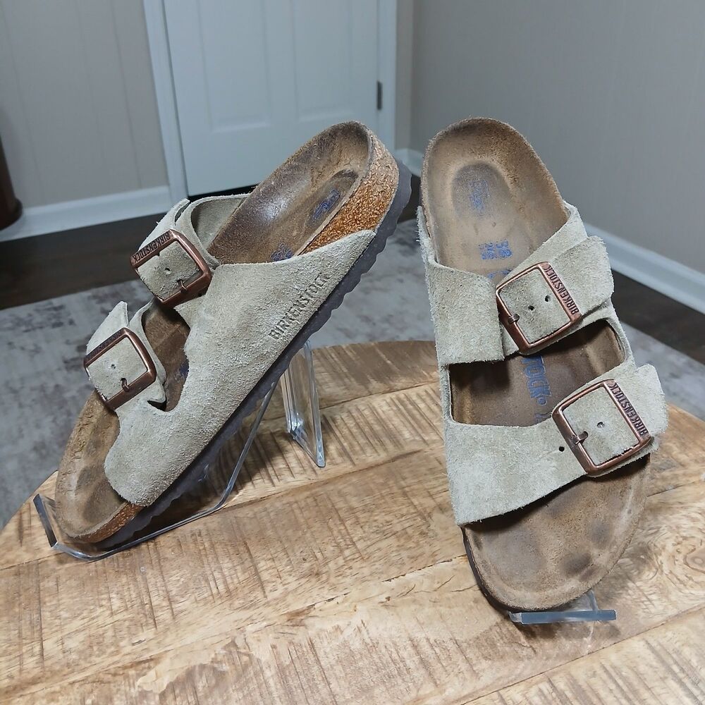 Birkenstock Arisona BS Suede Cork Sandals Stone/Tan/Taupe Womens EU 38 US 7/7.5 - Picture 5 of 15